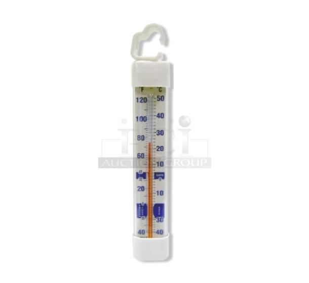 Cooper-Atkins 3" Tube Refrigerator/Freezer Thermometer, Model 33004. Brand new, 50 per case, measures in °F and °C.