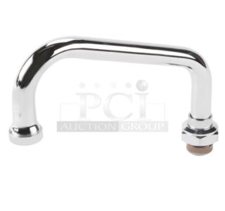 Brand new T & S Brass chrome plated 8" swing spout nozzle with 2.2 GPM aerator, Model 060X-A22.