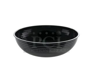Brand new Cambro Camwear Series black ribbed bowl, 12" round, 5.8 qt capacity, model RSB12CW110, commercial quality.