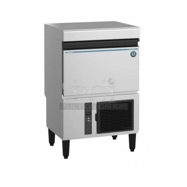 Hoshizaki IM50BAAQ stainless steel ice maker/storage bin, new scratch-and-dent, electric, air-cooled, sphere style.