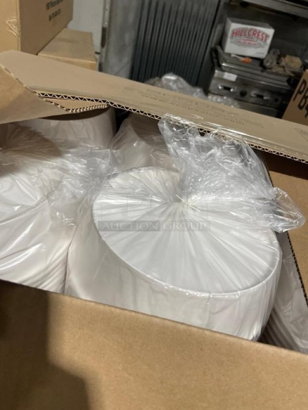 Brand new EcoPax Athena Series PB48-WHT 48 oz. white paper bowls, 270 per case, packaged in a full pallet.