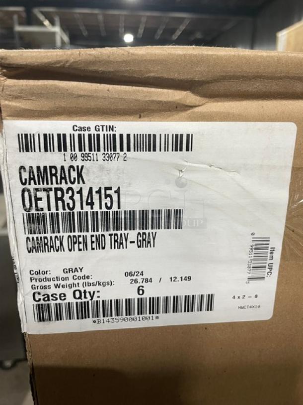 Cambro Camracks Series Gray Open-End Tray Rack, Model OETR314151, brand new in box, 6 per case, production code 06/24.