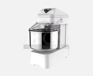 BRAND NEW! IN SHIPPING CRATE! Commercial Electric Powered Heavy-Duty Spiral Dough Mixer! With Stainless Steel Bowl Guard & Mixing Bowl! Model: YQ-S30! 220V! - Item #1204141