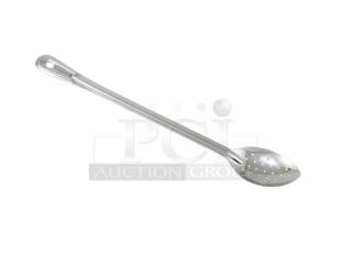 Winco Prime Series 18" Stainless Steel Perforated Basting Spoon, Model BSPN18, brand new, commercial-grade.