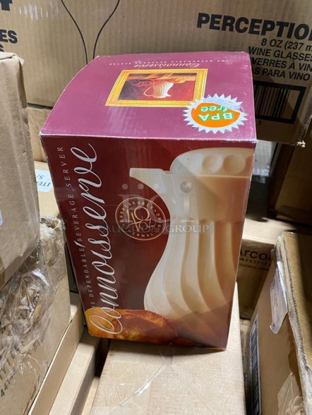 Mixed pallet with Arcoroc 14 oz. rim-tempered glasses, Libbey hi-ball and red wine glasses, Winco glass shakers, candles, and more.