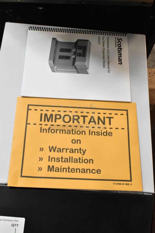 Brand new Scotsman HID207AX-1A ice machine manuals, including warranty, installation, and maintenance details.