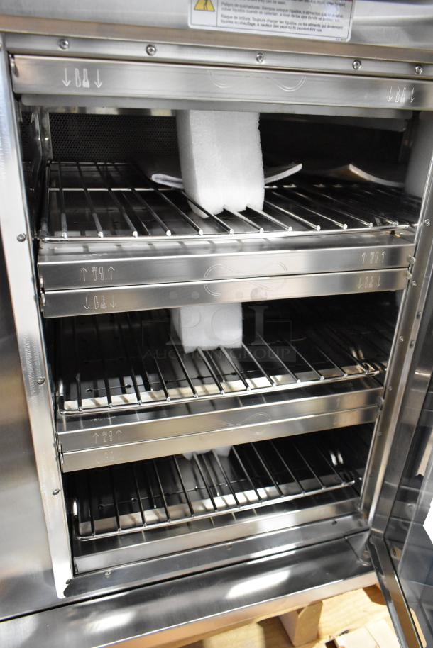 "Brand new 2025 Alto Shaam VMC-H3H stainless steel commercial multi-cook oven, scratch and dent, 208-240V, 1 phase."