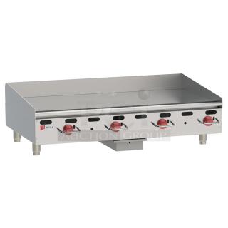 Brand new Wolf AGM48-101 stainless steel flat top griddle, natural gas, 108,000 BTU, commercial countertop use.