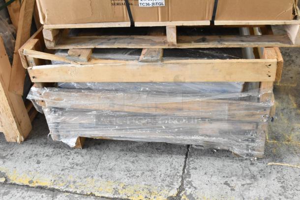 Brand new Wolf AGM48-101 stainless steel griddle in crate. Natural gas, 108,000 BTU. Commercial grade, wrapped and crated.