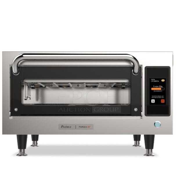 Brand new Practica STI-10101 stainless steel pizza oven, ventless, electric, 208/240V, 1 phase, high-speed, touchscreen.