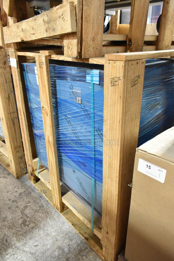 Brand new Randell 9404F-32-290 stainless steel undercounter freezer, in crate, single door, 115V, 1 phase, no casters.