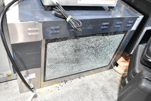 Brand new Cooking Performance Group 351CROE415D electric rotisserie oven, 5 baskets, scratch and dent, shattered glass front.