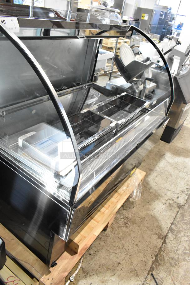 Brand new Avantco 193HAC51B 47" black air curtain merchandiser, 1 shelf, LED lighting, 115V, scratch and dent condition.