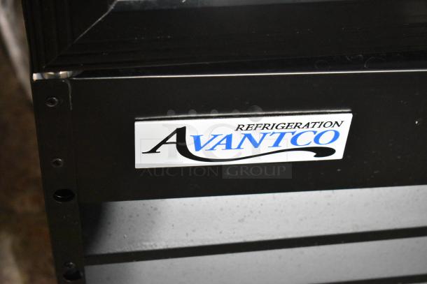 BRAND NEW Avantco 178GDC49HCB 53" Merchandiser Refrigerator, black, swing glass door, LED lighting, some scratches.