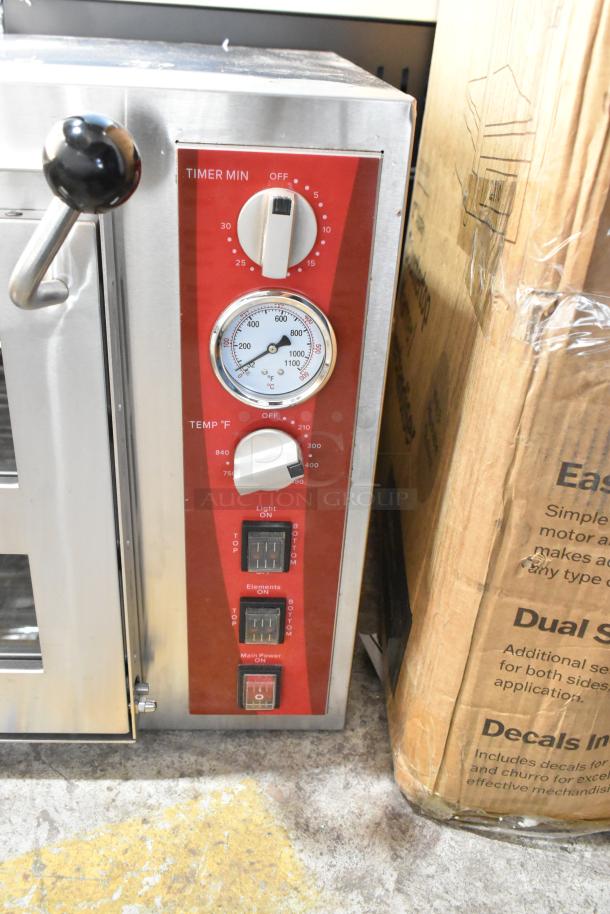 Avantco 177DPO18DS stainless steel double deck pizza/bakery oven, brand new with scratches, 240 volts, 1 phase.