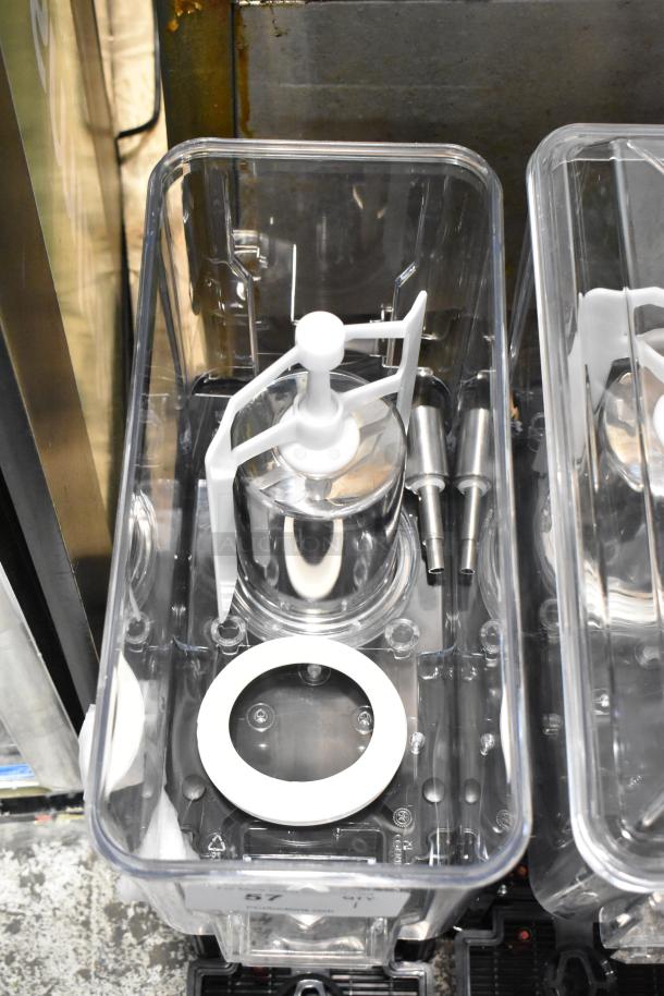 Brand new 2024 Carnival King COLDREAM 1M 3-gallon beverage dispenser. Clear bowl, minor scratches, 120V, 1 phase.