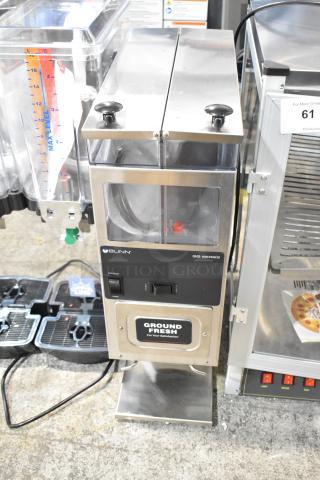 BRAND NEW SCRATCH AND DENT! 2025 Bunn G9-2T HD 24250.0021 BrewWISE G9-2T HD Tall Double Hopper Portion Control Coffee Grinder. 120 Volts, 1 Phase. - Item #1204964