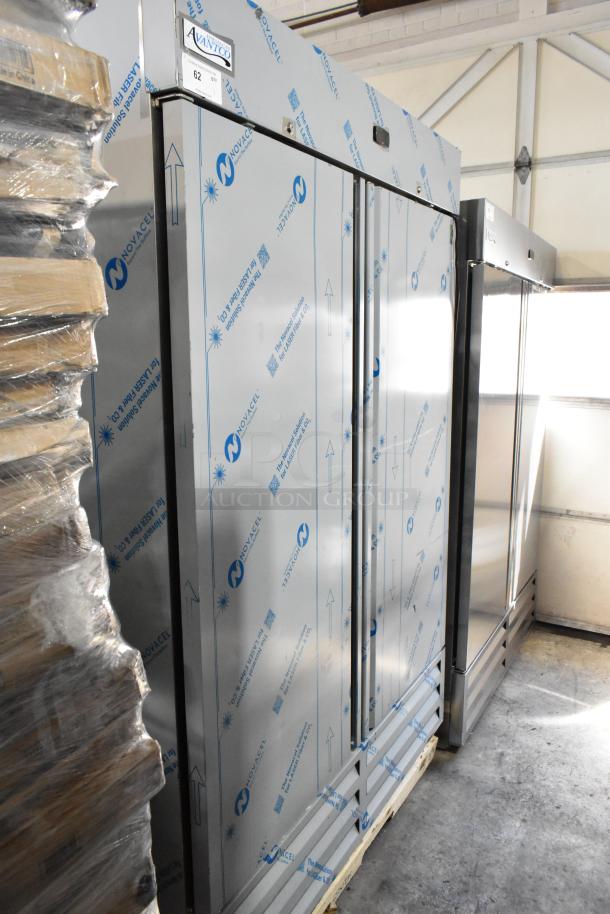 Brand new 2025 Avantco 447AP49R, stainless steel 2-door commercial cooler. Scratch and dent condition. 115V, 1 phase.