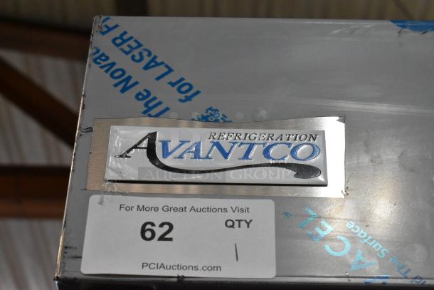 BRAND NEW SCRATCH AND DENT Avantco 447AP49R stainless steel commercial 2-door cooler, 115V, 1 phase, model 447AP49R, with tags.