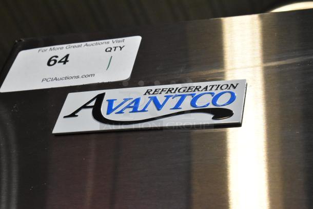 Avantco 178SS1RGHC stainless steel commercial cooler, brand new, scratch, and dent condition, poly-coated racks.