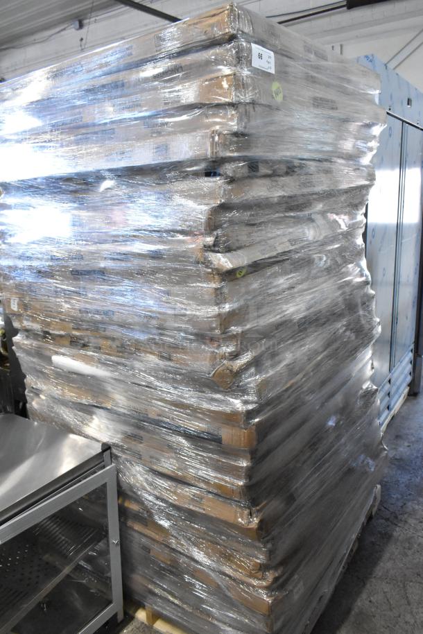 34 Lancaster Table & Seating 36" solid wood table tops, rustic walnut finish, live edge, new scratch and dent, wrapped.