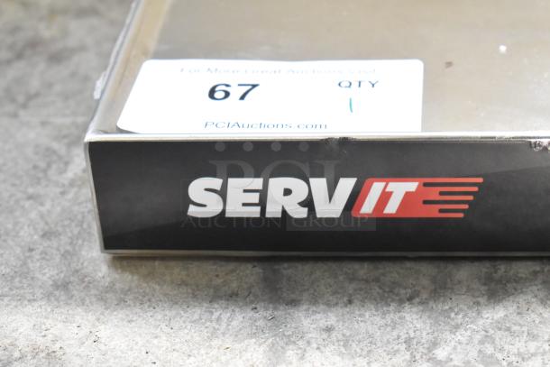 Brand new scratch and dent 2025 ServIt 423HSW2024 24" stainless steel heated shelf warmer, with visible branding.