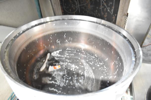 BRAND NEW RiceMaster RM-55N-R 110 Cup Gas Rice Cooker and Warmer, 34,600 BTU, interior view, minor scratches visible.