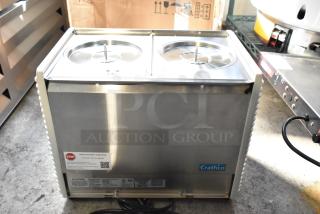 BRAND NEW SCRATCH AND DENT! Crathco D25-4 Classic Bubbler Series Double 5 Gallon Bowl High Impact Plastic Refrigerated Beverage Dispenser Base. 120 Volts, 1 Phase. - Item #1204973