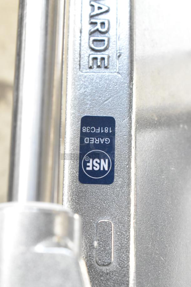 BRAND NEW SCRATCH AND DENT Garde 181FC38 3/8" French Fry Cutter, NSF label visible, durable metal construction.