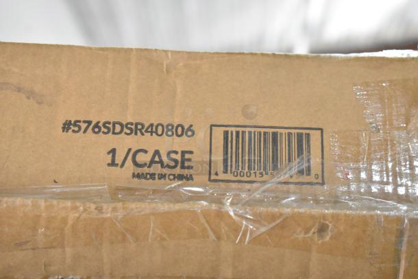 Cardboard box displaying item number 576SDSR40806, labeled as 1 case, made in China. Box shows signs of wear.