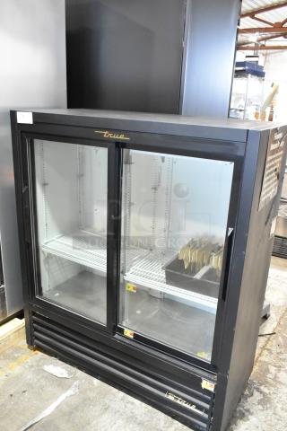 True GDM-41SL-54-LD Metal Commercial 2 Door Reach In Cooler Merchandiser w/ Poly Coated Racks. 115 Volts, 1 Phase. - Item #1204978