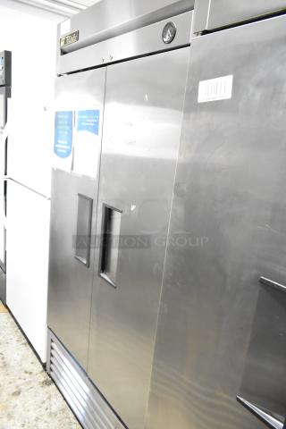 True T-35 Stainless Steel Commercial 2 Door Reach In Cooler w/ Poly Coated Racks. 115 Volts, 1 Phase. - Item #1204982