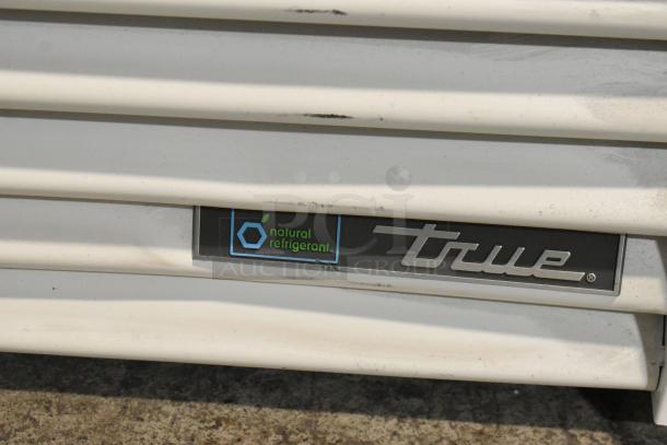 2021 True TSCI-600R-G-PH cooler with natural refrigerant label, visible wear on metal surface.