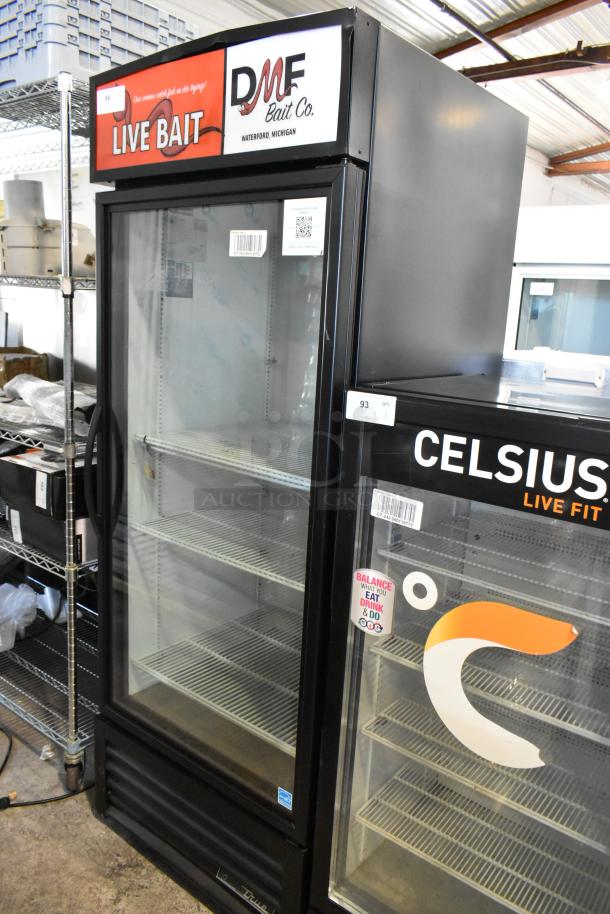 2022 True GDM-26-HC single door cooler merchandiser, metal, poly-coated racks, excellent condition, 115V, 1 phase.