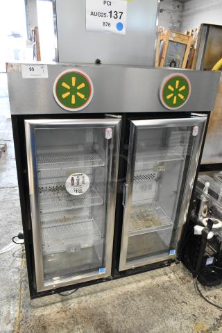 2 2018 IDW G4-H0234B Metal Commercial Single Door Reach In Cooler Merchandiser w/ Poly Coated Racks. 115 Volts, 1 Phase. 2 Times Your Bid! - Item #1204999