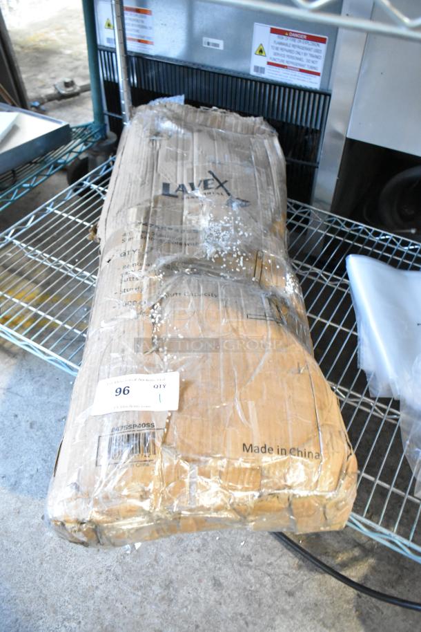 BRAND NEW Lavex 475SP40SS 40" stainless steel smoker pole and base in original packaging, scratch and dent condition.