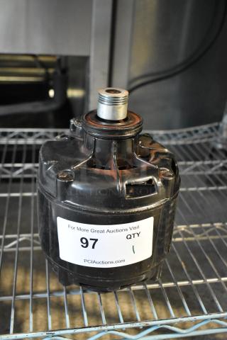Emerson S60ENR-5175 Motor, 115 Volts, 1 Phase. Black casing, visible mounting shaft, item label number 97.