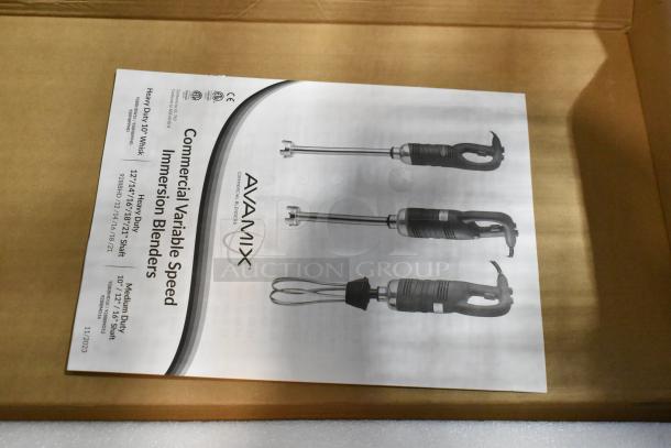 BRAND NEW AvaMix 928IBHD18 18" Heavy-Duty Immersion Blender with variable speed, 1 1/4 hp, 115V. Scratch and dent.