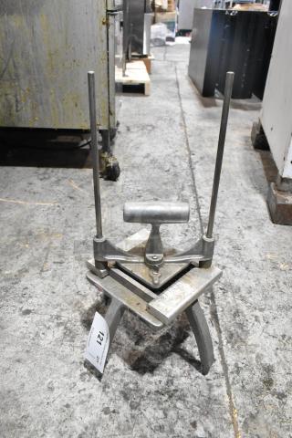 Nemco 56500-6 metal chopper, 3/8" slice, countertop model. Features sturdy metal frame, good condition, visible model label.