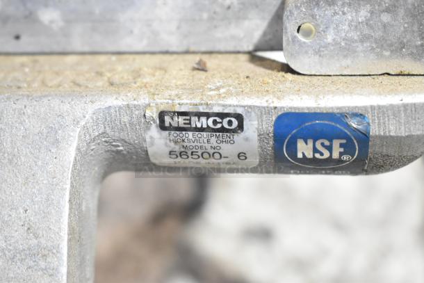 Nemco 56500-6 Metal Easy Chopper, countertop model, 3/8" slice. Features visible wear. NSF label confirms food equipment safety.