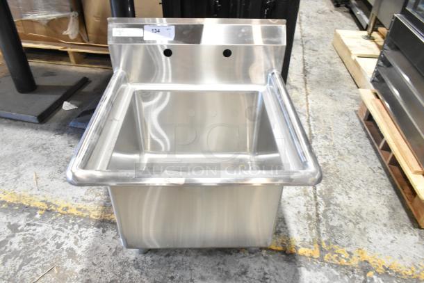 BRAND NEW Steelton 522CS11818N stainless steel single bay sink with scratches. No legs included.