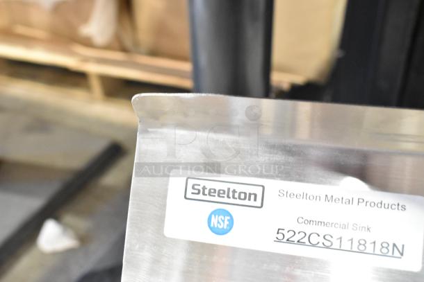 BRAND NEW Steelton 522CS11818N Stainless Steel Single Bay Sink, scratch and dent, no legs. NSF labeled, commercial use.