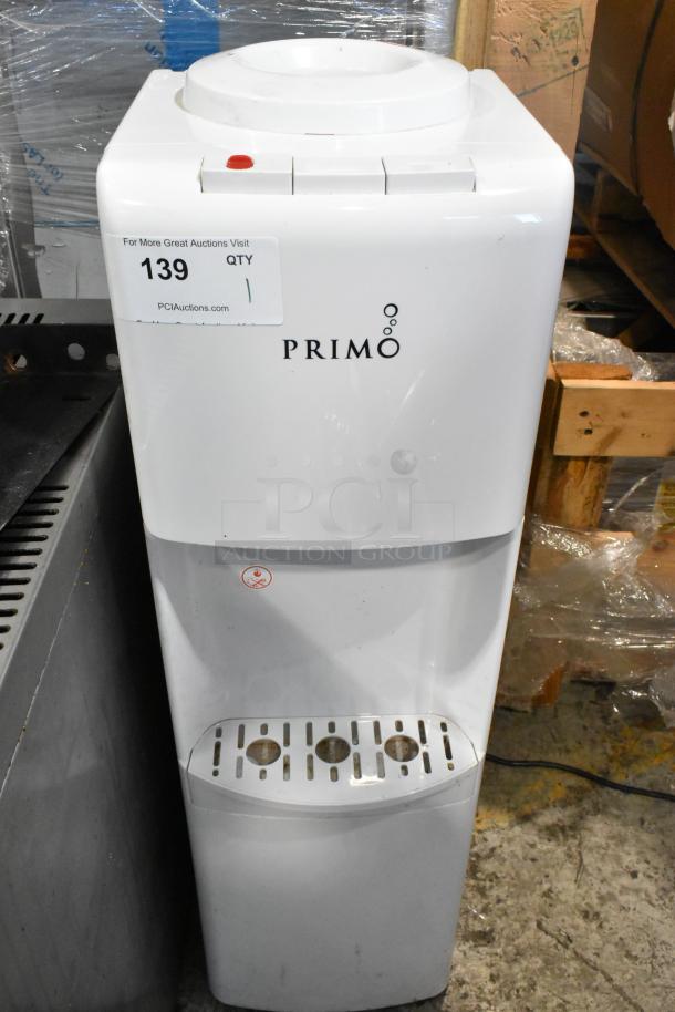 Primo 601141 water cooler base, 115V, 1 phase. White finish, showing minor wear, with label indicating model number.