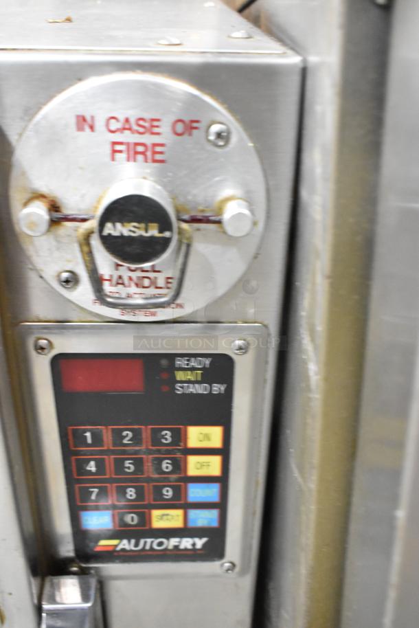 Autofry MTI-5 ventless fryer, stainless steel, electric, 240V, keypad controls, ANSUL fire system handle.
