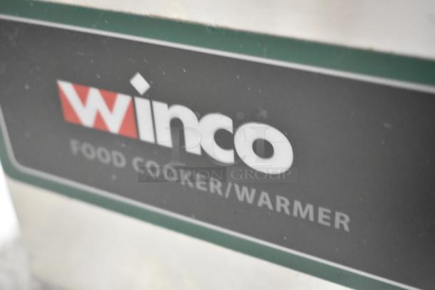 Winco FW-S600 stainless steel food warmer, commercial countertop electric model. Features durable construction, 120 volts, 1 phase.