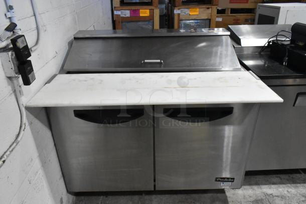 2020 Padela PDS-48-HC stainless steel sandwich salad prep table, Bain Marie mega top, commercial casters, good condition.