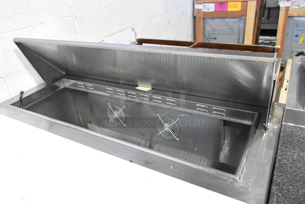 2020 Padela PDS-48-HC stainless steel prep table with Bain Marie top, commercial casters, and interior fans. 115V, 1 Phase.