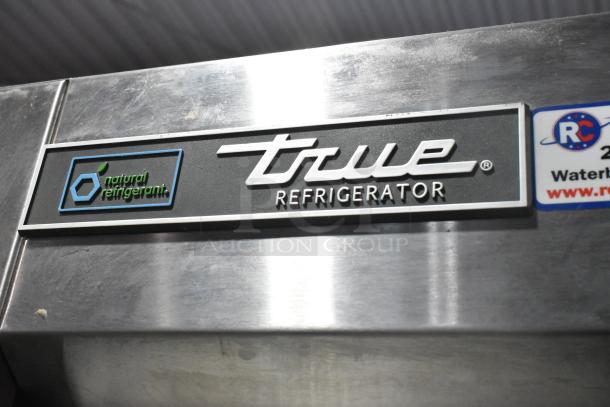 2018 True T-23-HC stainless steel single door commercial cooler, natural refrigerant label, clean condition.