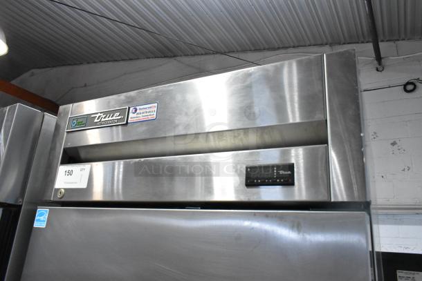 2018 True T-23-HC stainless steel commercial cooler, single door, poly coated racks, on casters, digital display, 115V.