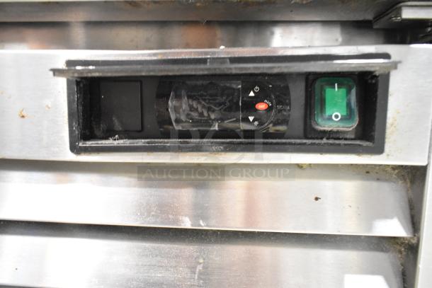 2020 Padela PDB-1F-HC stainless steel commercial freezer, control panel view, with power switch and settings knob.